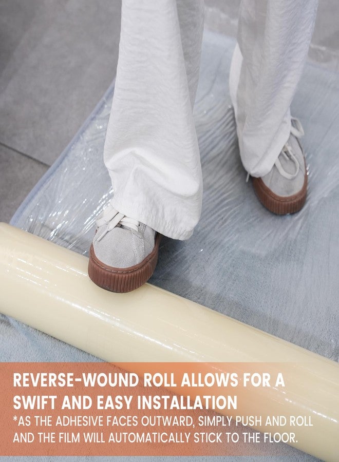 TAPEBEAR Carpet Protection Film 24" x 200', Self Adhesive Plastic Carpet Protector, Clean Removal Carpet Cover 400 Sq.Ft, Clear Surface Protective Film for Painting, Moving, Construction, Open Houses - Image 2